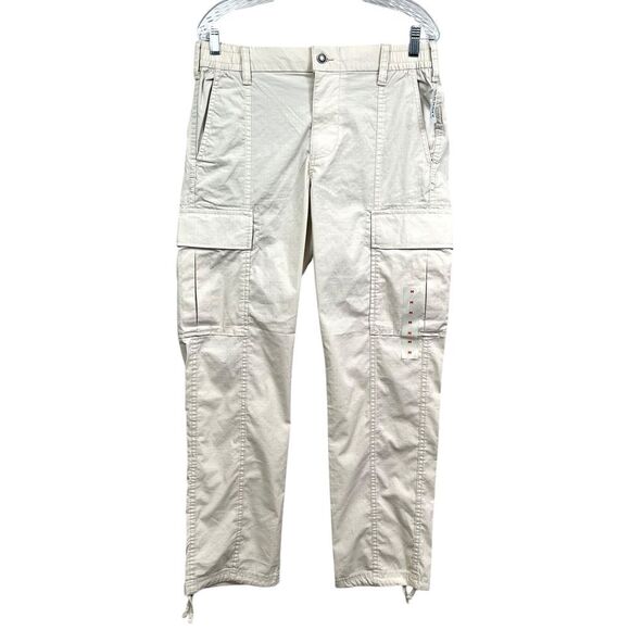 Old Navy Womens Cargo‎ Pants Straight Leg Utility Style Flat Front Khaki Size M